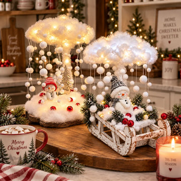 Lighted Snowman Snow Cloud – Warm White LED Christmas Decor