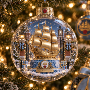 Pride in Battle Light-Up Football Christmas Globe Ornament