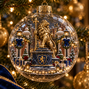 Keep the Blue Flag Flying High Light-Up Football Heritage Ornament