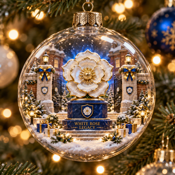 White Rose Legacy Light-Up Football Heritage Ornament