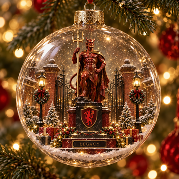 United in Red — Light-Up Football Heritage Ornament