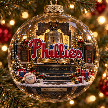 Phillies Light-Up Baseball Heritage Christmas Ornament