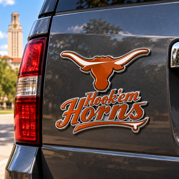 Hook ’Em Horns 3D Metal Car Emblem