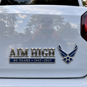 1947–2027 Air Force 80th Anniversary AIM HIGH Car Emblem