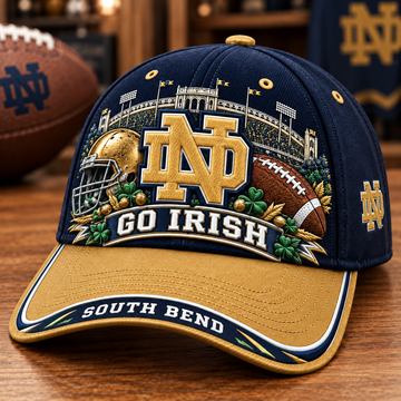 GO IRISH Blue & Gold Football Cap