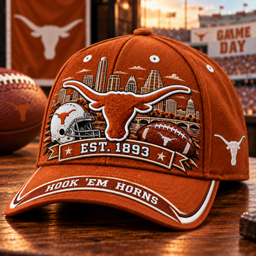 Burnt Orange Hook ’Em Horns Cap