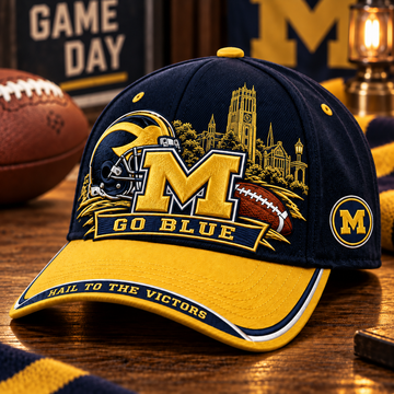 Go Blue Maize & Blue Football Fan Cap