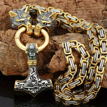 Viking Wolf Head Jewelry Set - Suitable for daily wear or gifting