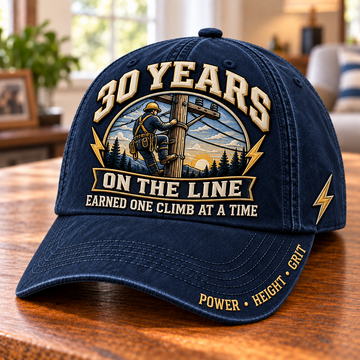 30 Years On The Line Lineman Milestone Baseball Cap