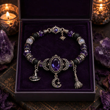 Witch's Beaded Moon Charm Bracelet