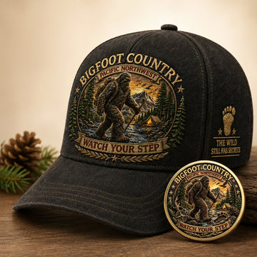 Bigfoot Country Vintage Embroidered Cap Coin Set