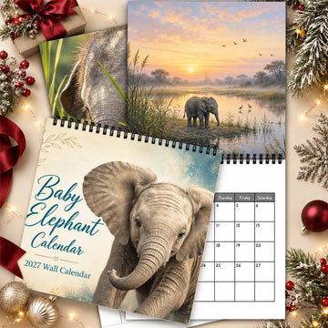 Baby Elephant 2027 Wall Calendar