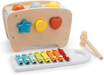 Musical Pounding Bench – 3-in-1 Xylophone & Shape Sorter Toy
