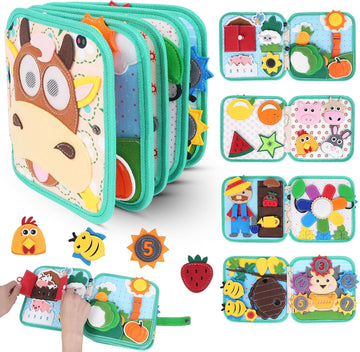24-in-1 Felt Busy Book – Montessori Quiet Book for Toddlers 1-3