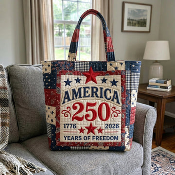 America 250 Years of Freedom Quilted Tote Bag
