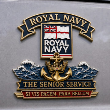 Royal Navy “Si Vis Pacem, Para Bellum” Tribute Metal Car Emblem