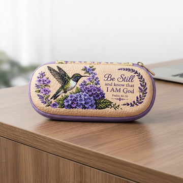 "Be Still Hummingbird" Quilted Glasses Case