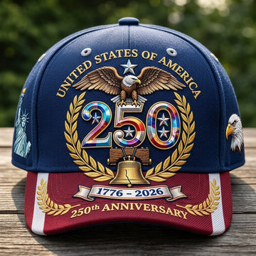 American 250th Anniversary Eagle Flag Emblem Hat