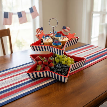 250th American Patriotic Two-Tier Star Serving Tray