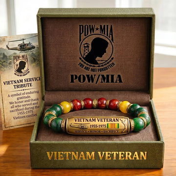 Vietnam Veteran Tribute Beaded Bracelet with Giftbox