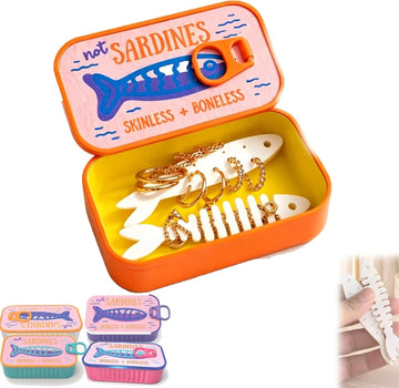 Vintage Sardine Tin Jewelry Box