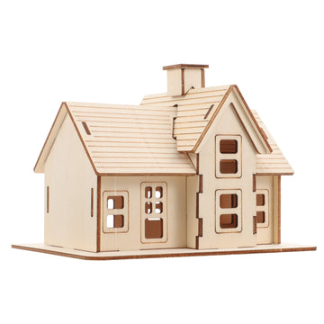 3D Wooden Cottage Puzzle – DIY Model House Kit