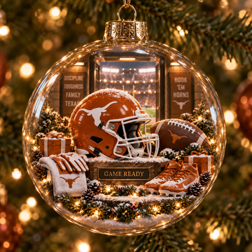 Hook ’Em – Light-Up College Football Heritage Christmas Ornament