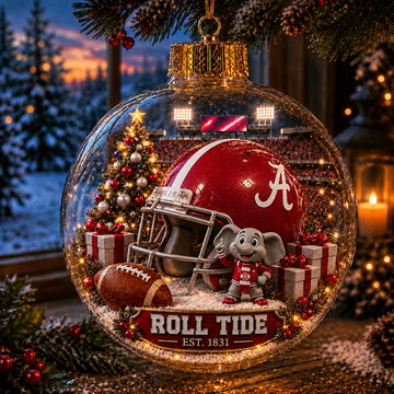 Light-Up College Football Christmas Ornament