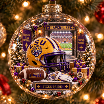 Geaux All the Way – Light-Up College Football Christmas Globe Ornament