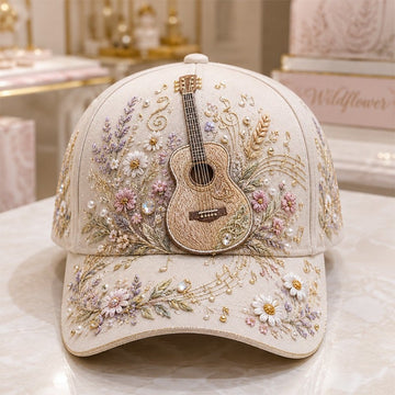 Musical Instrument Hat Music Theme Embroidered Cap