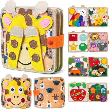 Giraffe Felt Montessori Quiet Book – Busy Board
