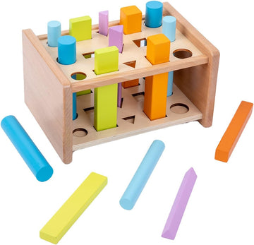 Wooden 3D Shape Matching Toy – Color Sorting Sticks Game