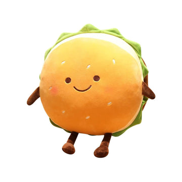 Hamburger Plush Toy – Cute Food Stuffed Pillow