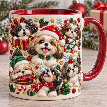 Shih Tzu Christmas Accent Mug