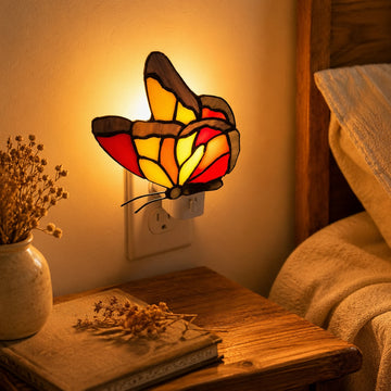 Butterfly Stained Glass Plug-In Night Light