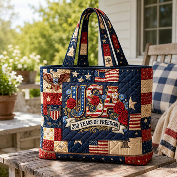 Personalized Quilted Tote Bag 250 Years Freedom Gift for Her