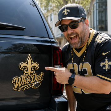 Who Dat Car Emblem Metal Badge