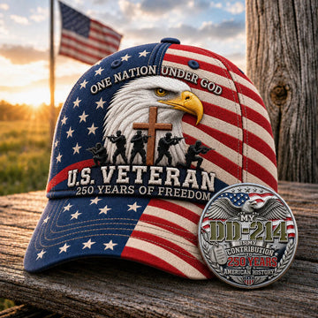 U.S. Veteran 250 Years of Freedom Hat Coin Set