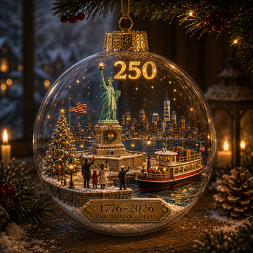 America 250th Anniversary Light-Up Christmas Globe Ornament