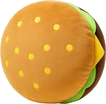 Burger Pillow Plush – 18″ Soft Stuffed Cheeseburger Throw