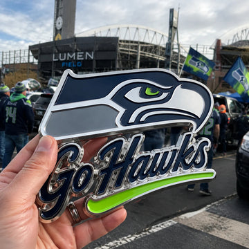 Go Hawks Car Emblem Metal Badge