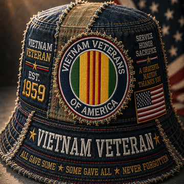 Vietnam Veteran Vintage Denim Bucket Hat
