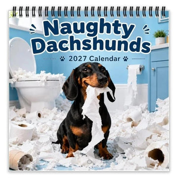 Naughty Dachshunds 2027 Wall Calendar