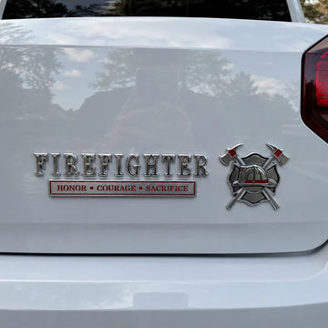 Firefighter Honor Courage Sacrifice Car Emblem Metal Badge