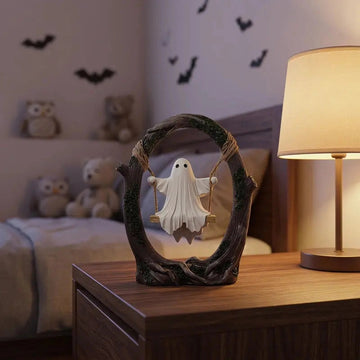 Cute Ghost Swing Statue Resin Craft Ornament