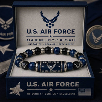 U.S. Air Force Aim High Fly-Fight-Win Tribute Beaded Bracelet