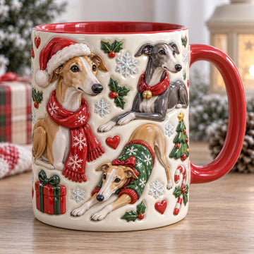 Greyhound Christmas Accent Mug