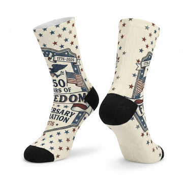 1776–2026 Freedom Anniversary Crew Socks