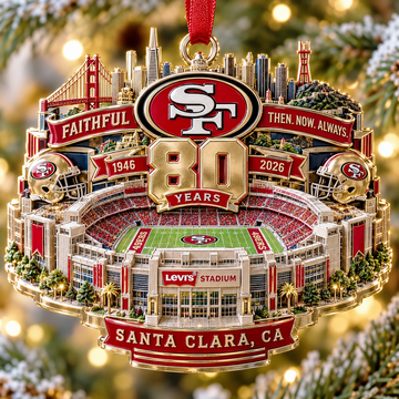 San Francisco 49ers 80th Anniversary Christmas Ornament