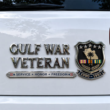 Gulf War Veteran 1990–1991 Metal Car Emblem Badge